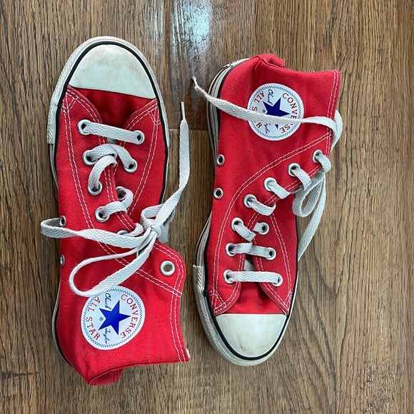 Red Chuck Taylor Converse All Stars High Tops - Picture 4 of 6